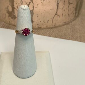 14K RUBY & DIAMOND RING